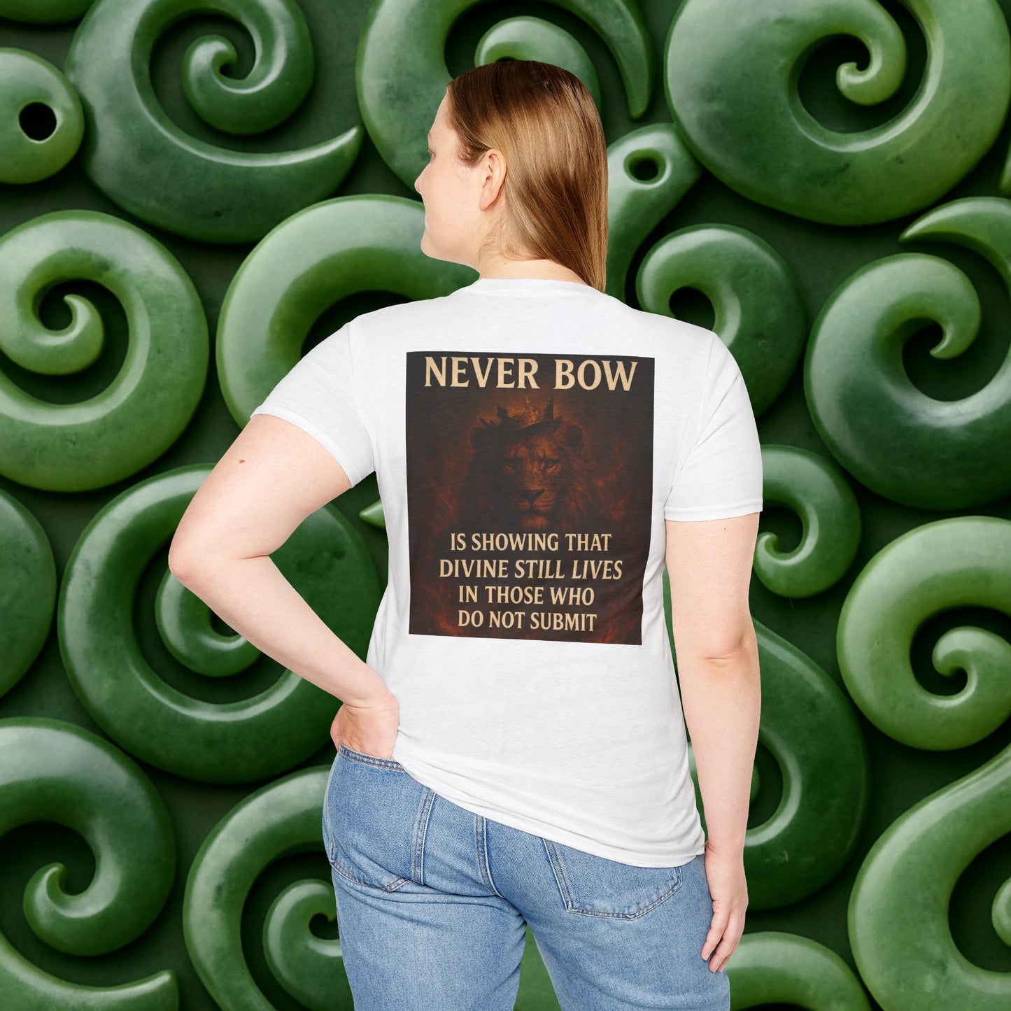 Never Bow Co “Divine Still Lives” | Bold Truth Streetwear. A fearless declaration: “Divine still lives in those who don’t submit.” Heavy cotton, lion-strength style. Built for warriors who resist control and wear their defiance as truth on the streets.