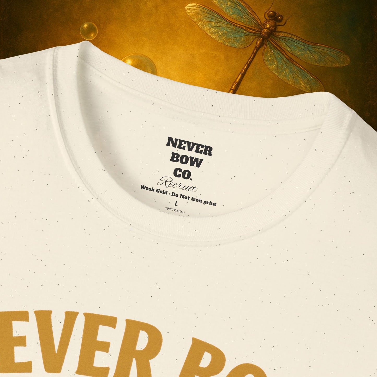 Never Bow Co. “SoulJahs Wanted” Tee | SoulJahs, Divine Souls — this is your calling. Armour for rebels who refuse chains. Vintage war-poster design, lion crest strength, built to outlast empires. Join the ranks. Never Bow.