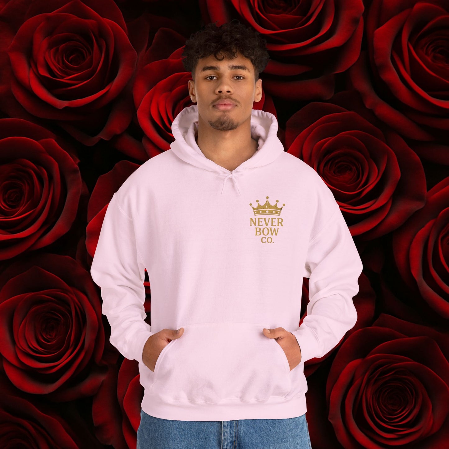 Never Bow Co. “Love Is My Religion” Lion Hoodie | A pullover for fearless souls. The crowned lion blazes with defiance: Love Is My Religion. Heavyweight comfort, cosmic strength, and unshakable streetwear for rebels who refuse to bow.