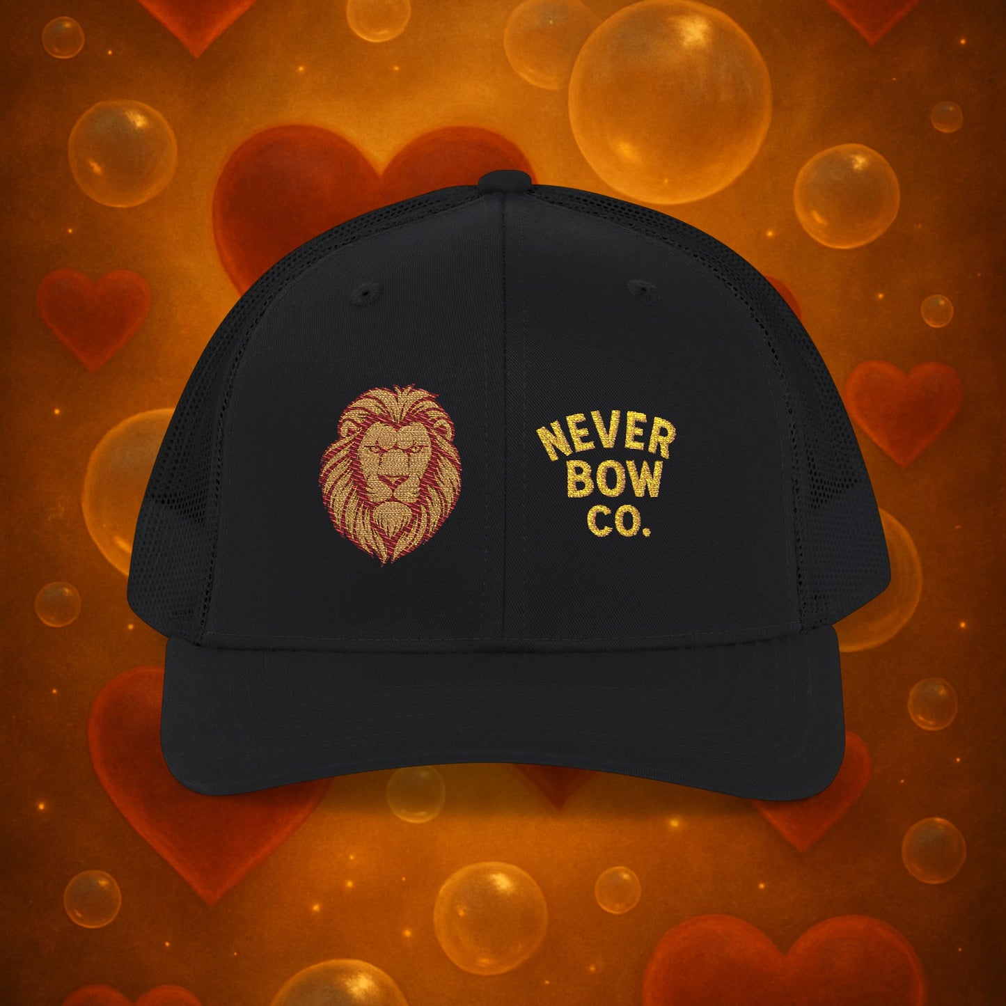 Never Bow Co. Embroidered Lion Hat – Defiance in Every Stitch. Carry the fire with the Never Bow Co. embroidered lion cap. Bold, unbreakable, stitched for warriors who won’t fold. Streetwear armor built for rebellion, defiance, and fearless truth-seekers.