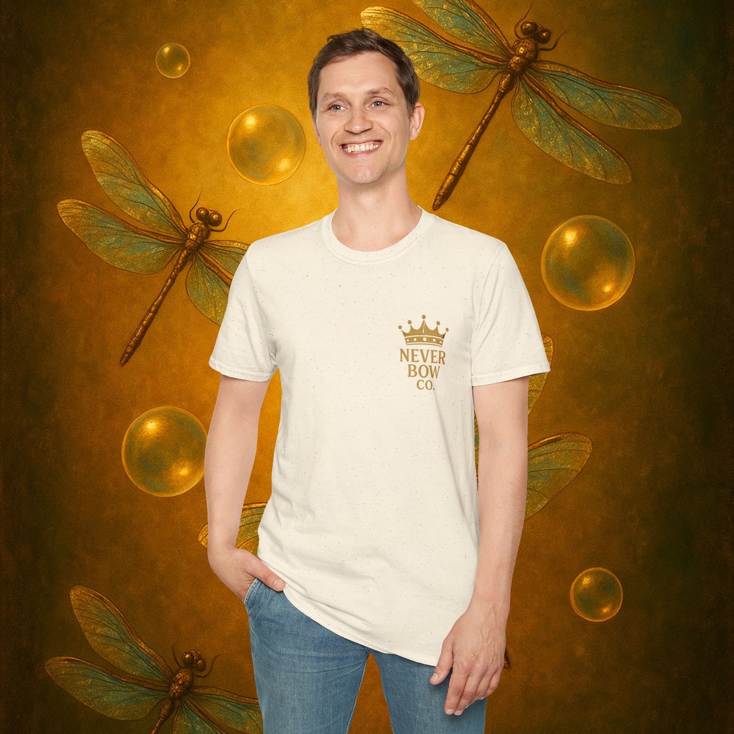 Never Bow Co. “Love Fiercely” Tee | Bold Streetwear Statement Shirt | The crowned lion commands: Love Fiercely. Heavy cotton strength meets fearless heart. Built for rebels who protect what matters and carry defiance with love. Wear the crown. Never Bow.