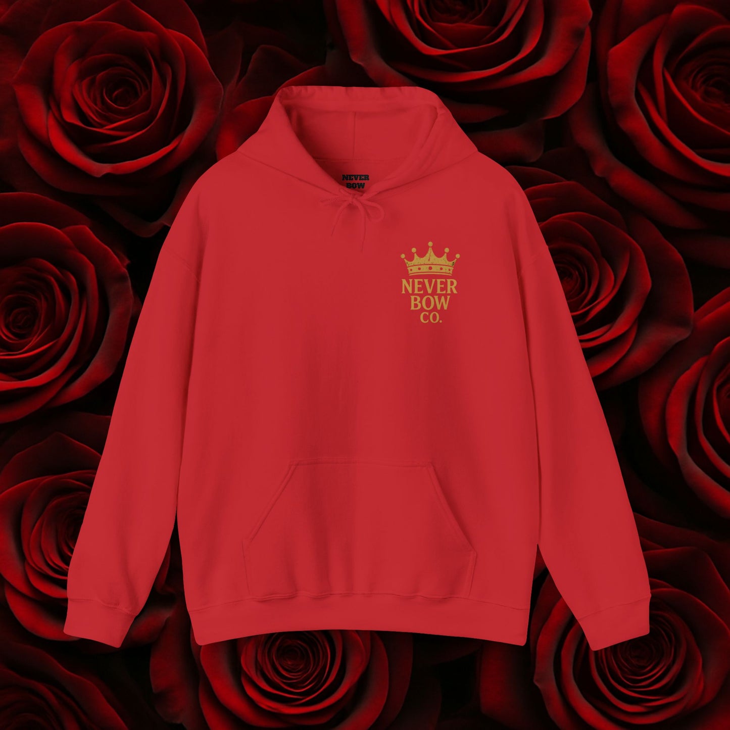 Never Bow Co. “Love Is My Religion” Lion Hoodie | A pullover for fearless souls. The crowned lion blazes with defiance: Love Is My Religion. Heavyweight comfort, cosmic strength, and unshakable streetwear for rebels who refuse to bow.