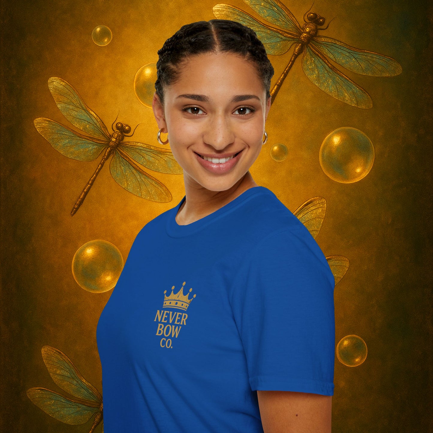 Never Bow Co. “Love Fiercely” Tee | Bold Streetwear Statement Shirt | The crowned lion commands: Love Fiercely. Heavy cotton strength meets fearless heart. Built for rebels who protect what matters and carry defiance with love. Wear the crown. Never Bow.