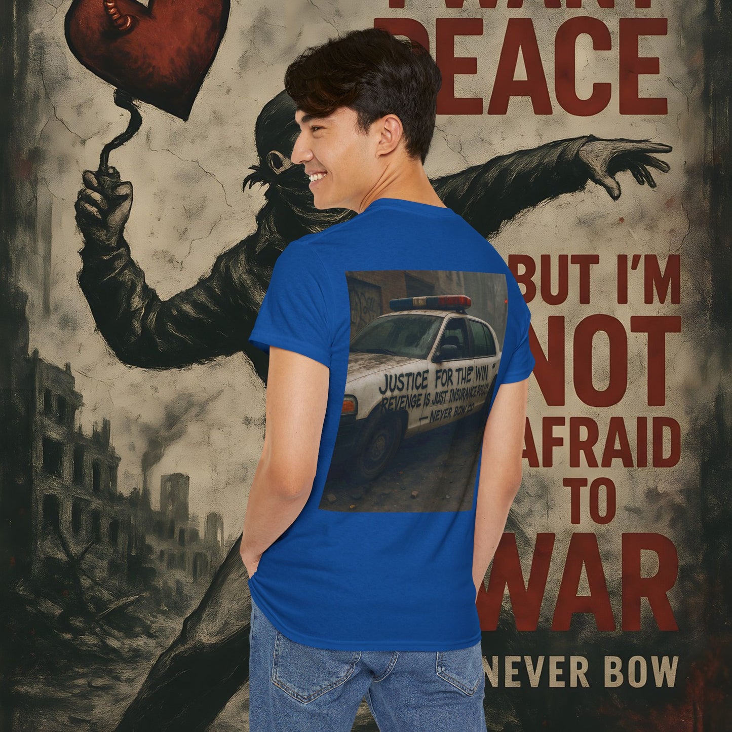 (Heavy Tee) Never Bow Co “Justice for the Truth” Protest Tee | Truth can’t be silenced. This protest tee carries raw defiance on its back — a streetwear statement for warriors demanding justice, truth, and accountability. Wear it. Shout louder.