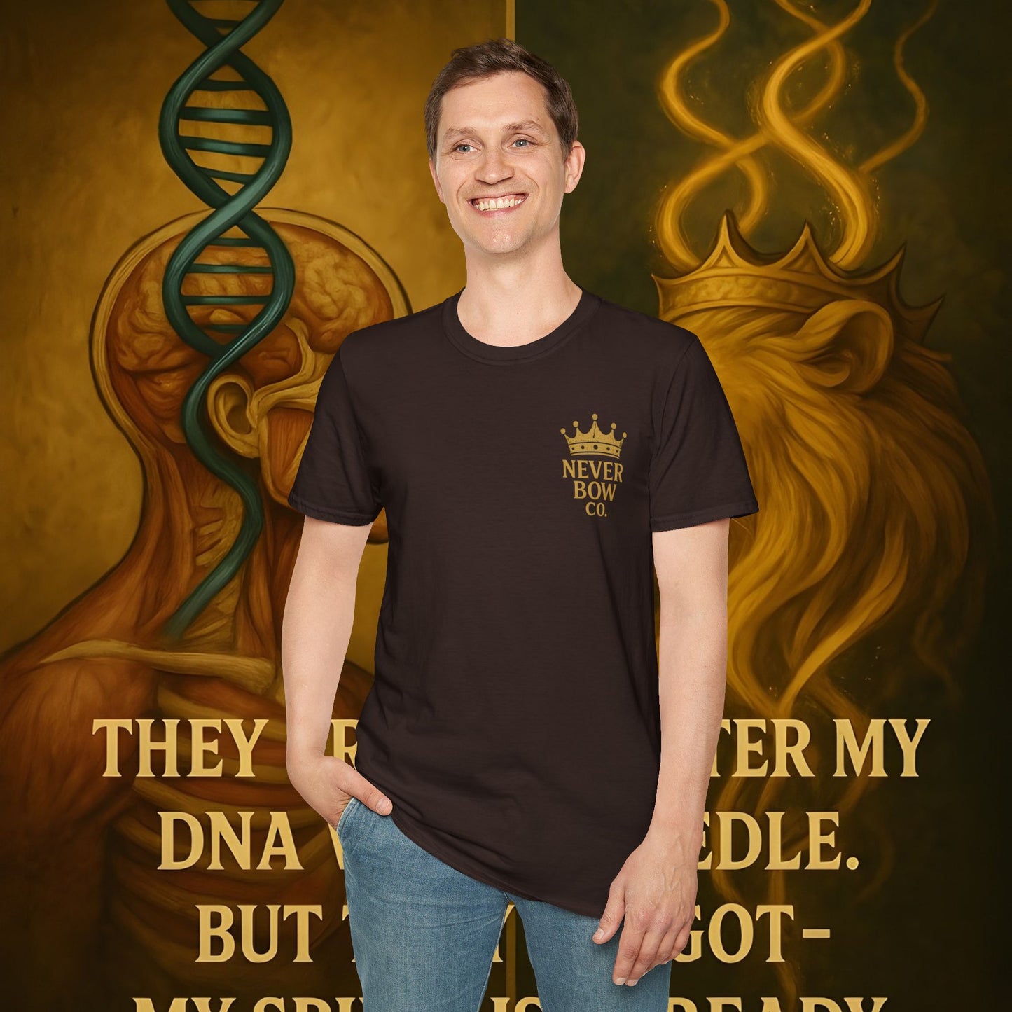 This Ain’t Magic Tee | Never Bow Co | Stand fearless in chaos. “This Ain’t Magic” is more than fabric — it’s truth in motion. Heavy cotton built for courtroom warriors, rebels, and believers who carry calm inside fire.