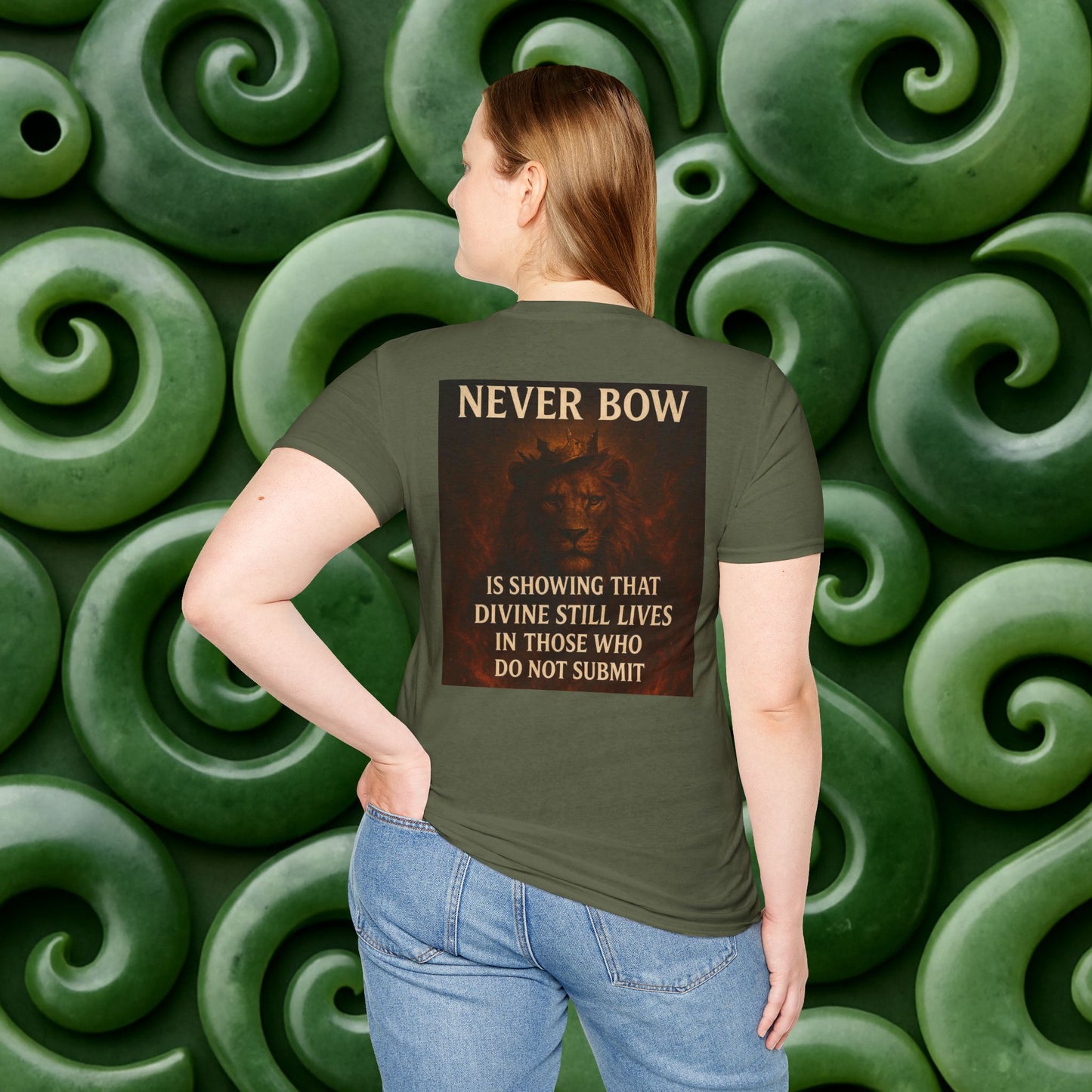 Never Bow Co “Divine Still Lives” | Bold Truth Streetwear. A fearless declaration: “Divine still lives in those who don’t submit.” Heavy cotton, lion-strength style. Built for warriors who resist control and wear their defiance as truth on the streets.
