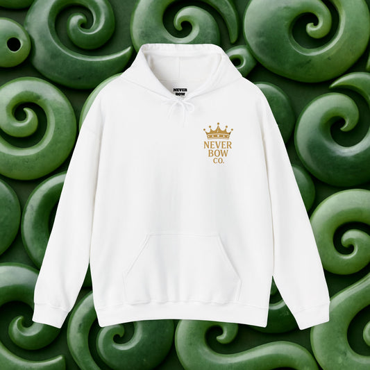 Never Bow Co. “Murderers Beach” | A tribute to Murderers Beach, where spirit outlives time. Heavy hoodie crafted for rebels, adventurers, and truth seekers. Cozy strength, bold art, and ocean legend woven into every stitch. Never Bow.