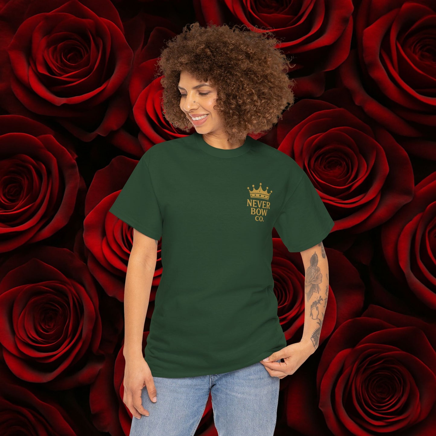 (Heavy Tee) Never Bow Co “Divine Still Lives” Statement Shirt | The Divine Still Lives "Heavy Tee" carries defiance: “Divine still lives in those who don’t submit.” A unisex cut for warriors, rebels, and truth seekers.