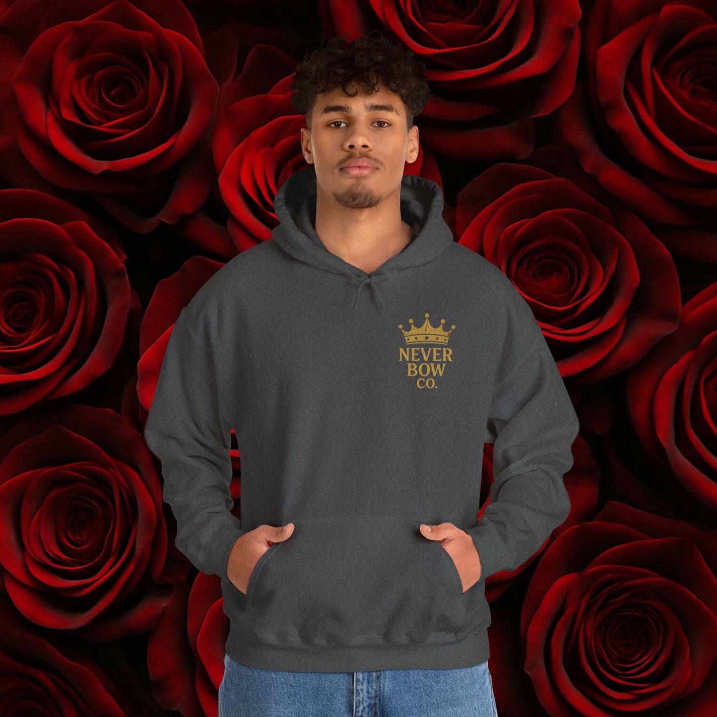 Never Bow Co. “Love Is My Religion” Lion Hoodie | A pullover for fearless souls. The crowned lion blazes with defiance: Love Is My Religion. Heavyweight comfort, cosmic strength, and unshakable streetwear for rebels who refuse to bow.