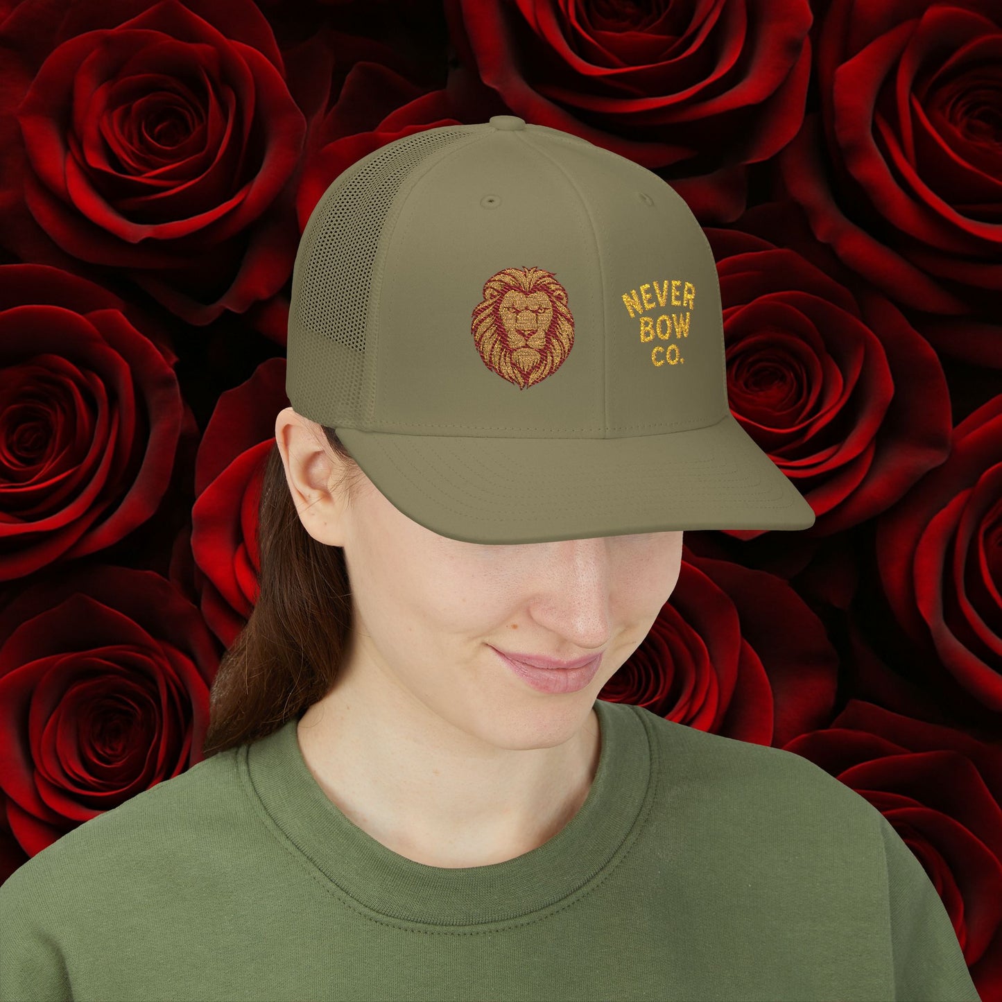 Never Bow Co. Embroidered Lion Hat – Defiance in Every Stitch. Carry the fire with the Never Bow Co. embroidered lion cap. Bold, unbreakable, stitched for warriors who won’t fold. Streetwear armor built for rebellion, defiance, and fearless truth-seekers.