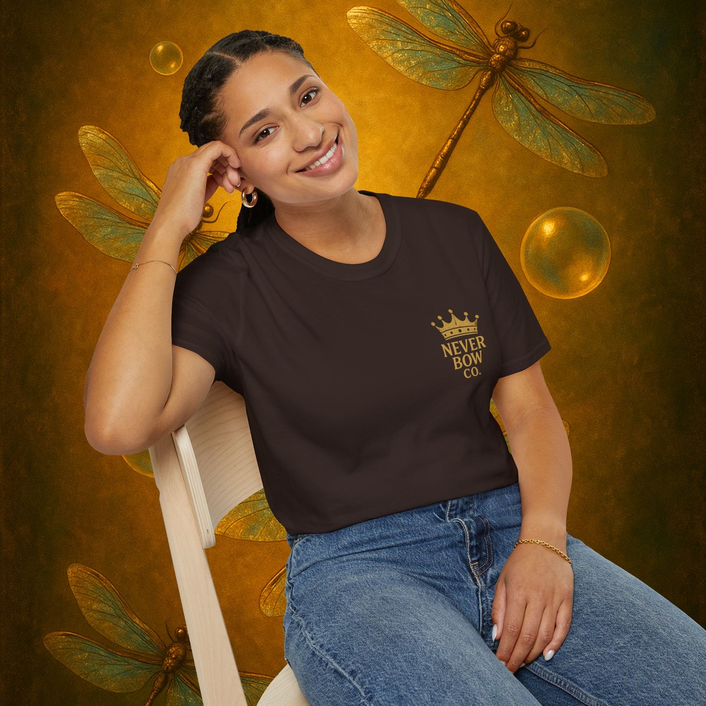 Never Bow Co. “Love Fiercely” Tee | Bold Streetwear Statement Shirt | The crowned lion commands: Love Fiercely. Heavy cotton strength meets fearless heart. Built for rebels who protect what matters and carry defiance with love. Wear the crown. Never Bow.