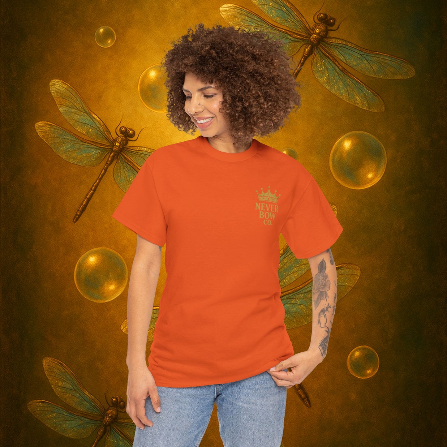 (Heavy Tee) Never Bow Co “I Want Peace, But I’m Not Afraid of War” Peace is the goal, but strength is the stance. This heavy cotton tee makes it clear: you won’t bow, fold, or run. Peaceful, fearless, and unbreakable.