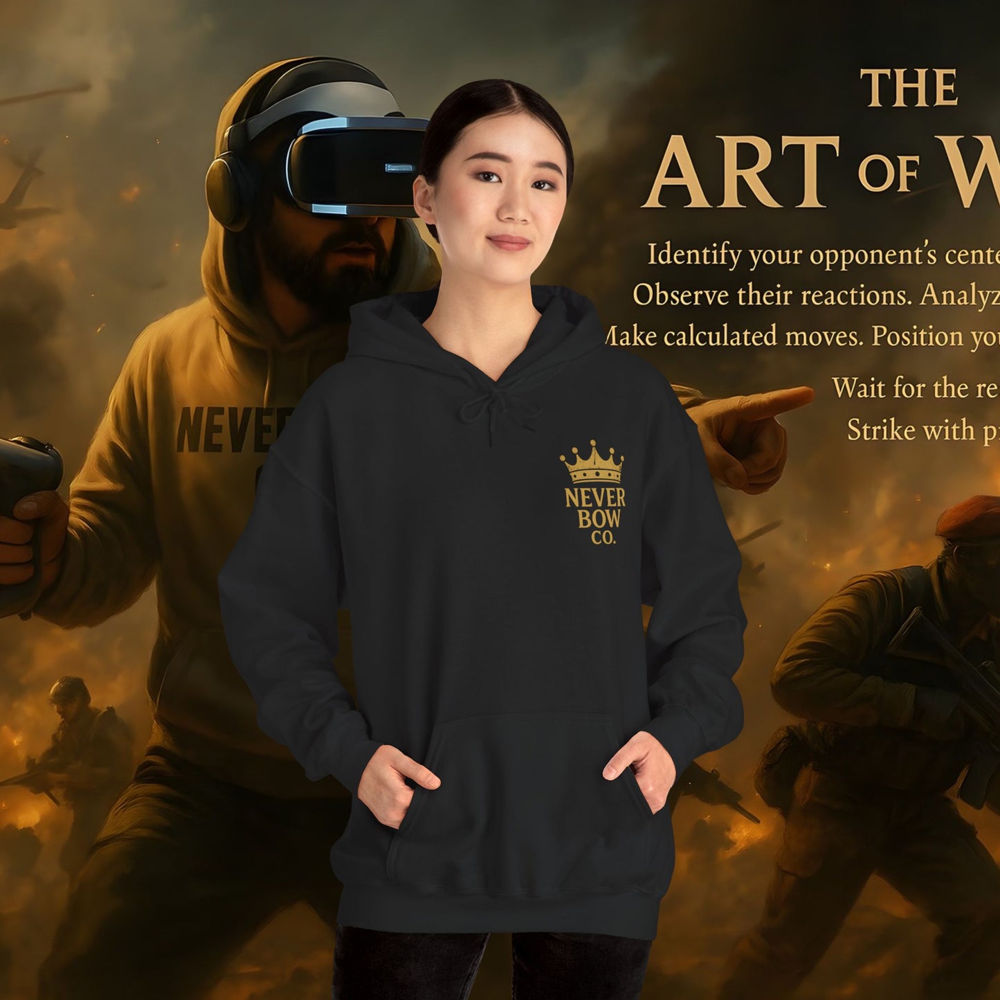 Never Bow Co “You’re in the Lion’s Den” Hoodie | Step into the Lion’s Den — where truth hunts lies. This hoodie isn’t fashion, it’s armour for rebels, warriors, and seekers who fight with courage, fire, and defiance.
