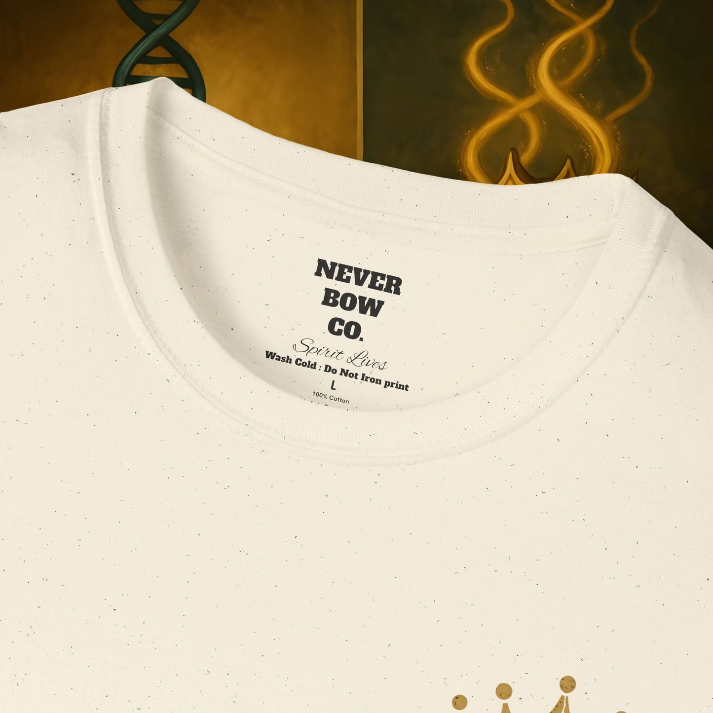 Never Bow Co “Divine Still Lives” | Bold Truth Streetwear. A fearless declaration: “Divine still lives in those who don’t submit.” Heavy cotton, lion-strength style. Built for warriors who resist control and wear their defiance as truth on the streets.