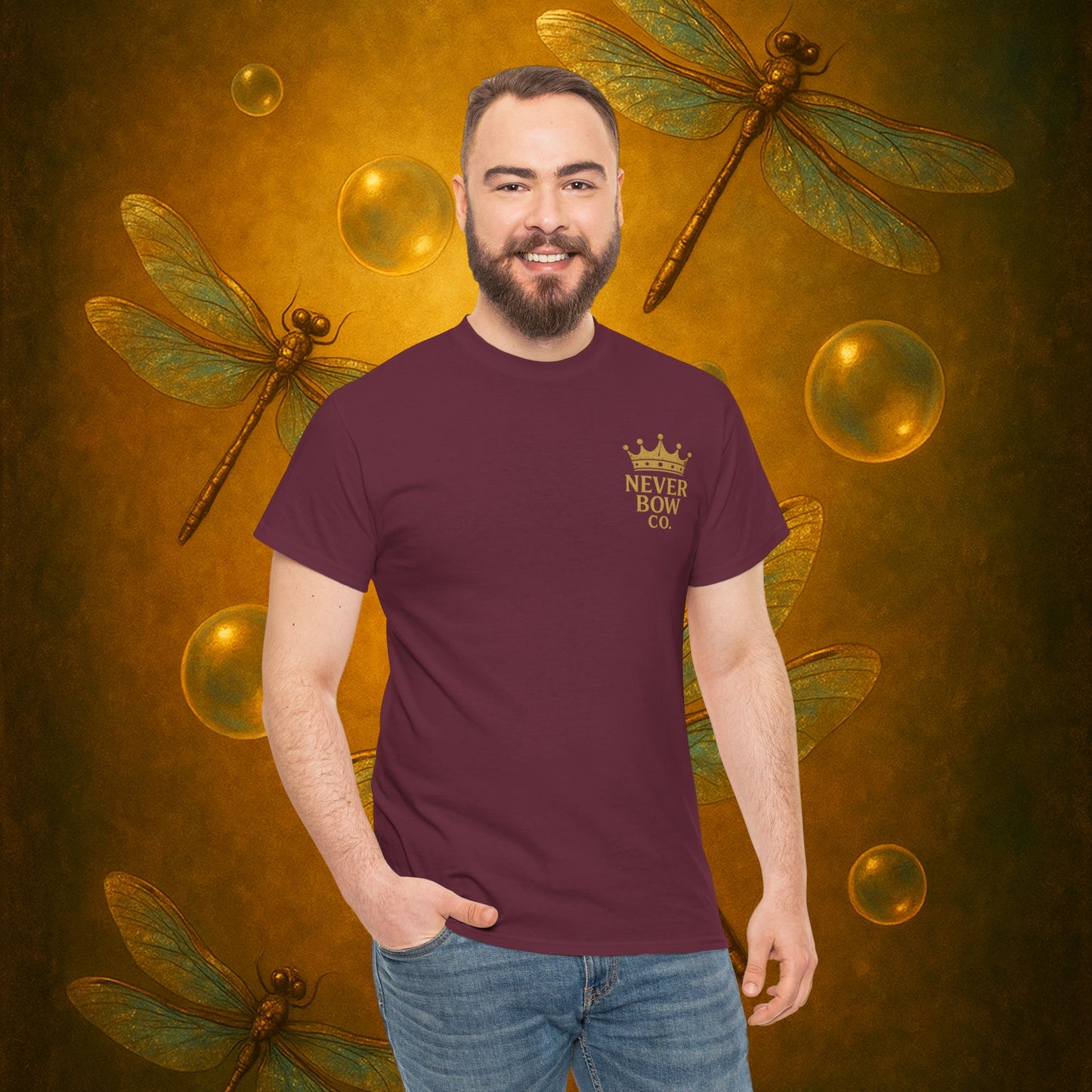 (Heavy Tee) Never Bow Co “I Want Peace, But I’m Not Afraid of War” Peace is the goal, but strength is the stance. This heavy cotton tee makes it clear: you won’t bow, fold, or run. Peaceful, fearless, and unbreakable.