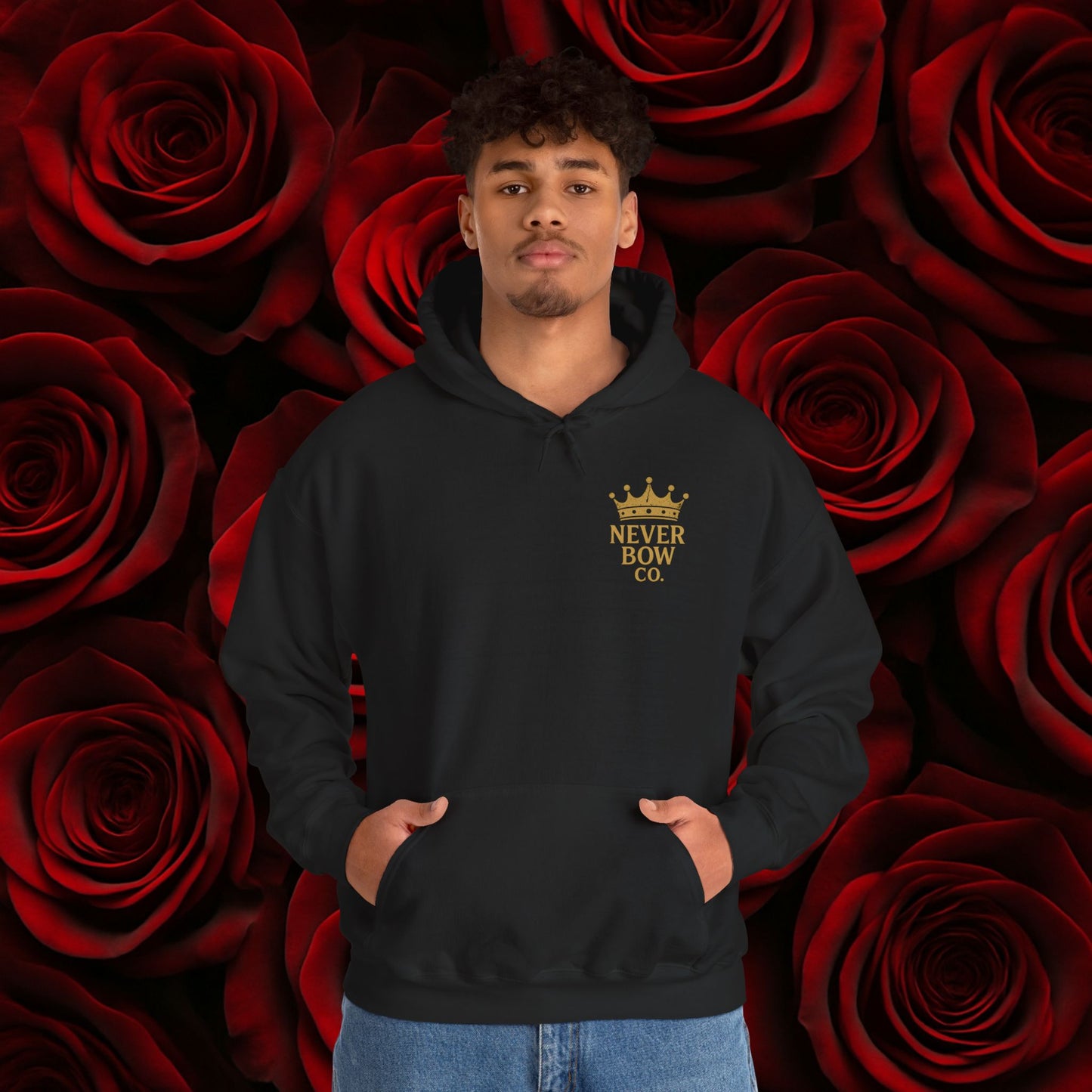 Never Bow Co. “Love Fiercely” Crowned Lion Hoodie | The crowned lion reminds you: Love fiercely, live boldly. A sacred strength hoodie crafted for rebels and dreamers who fight with heart, blending comfort, courage, and defiance in every stitch.