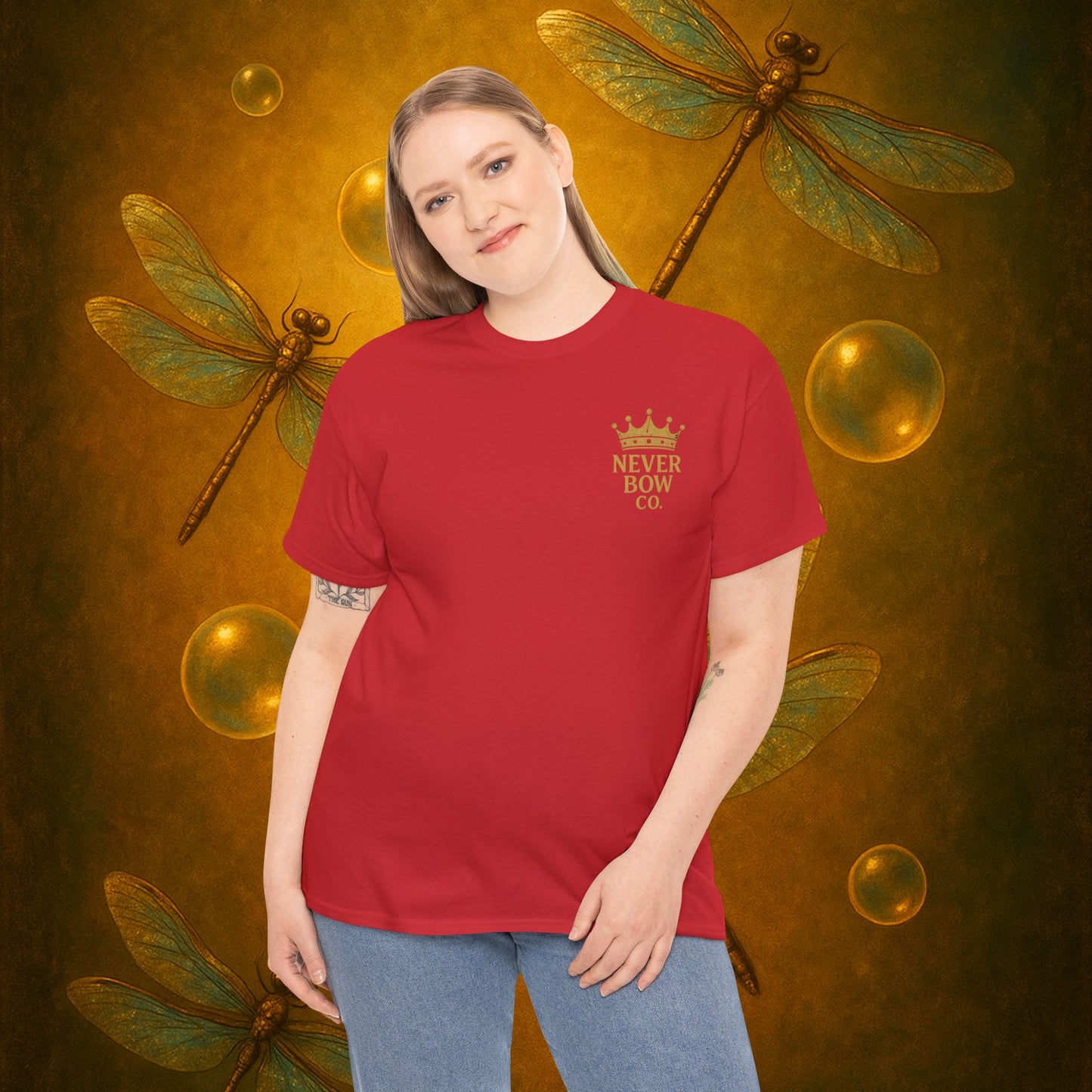 (Heavy Tee) Never Bow Co “I Want Peace, But I’m Not Afraid of War” Peace is the goal, but strength is the stance. This heavy cotton tee makes it clear: you won’t bow, fold, or run. Peaceful, fearless, and unbreakable.