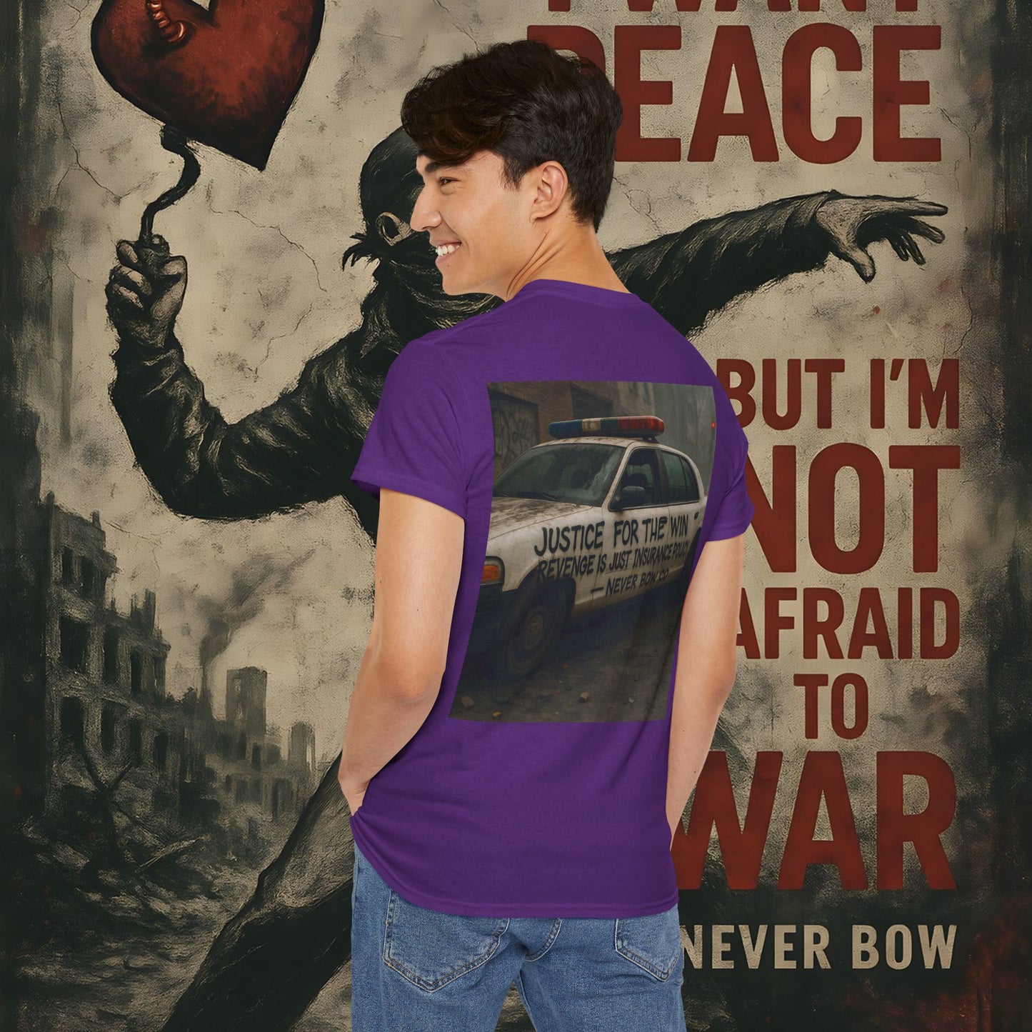 (Heavy Tee) Never Bow Co “Justice for the Truth” Protest Tee | Truth can’t be silenced. This protest tee carries raw defiance on its back — a streetwear statement for warriors demanding justice, truth, and accountability. Wear it. Shout louder.