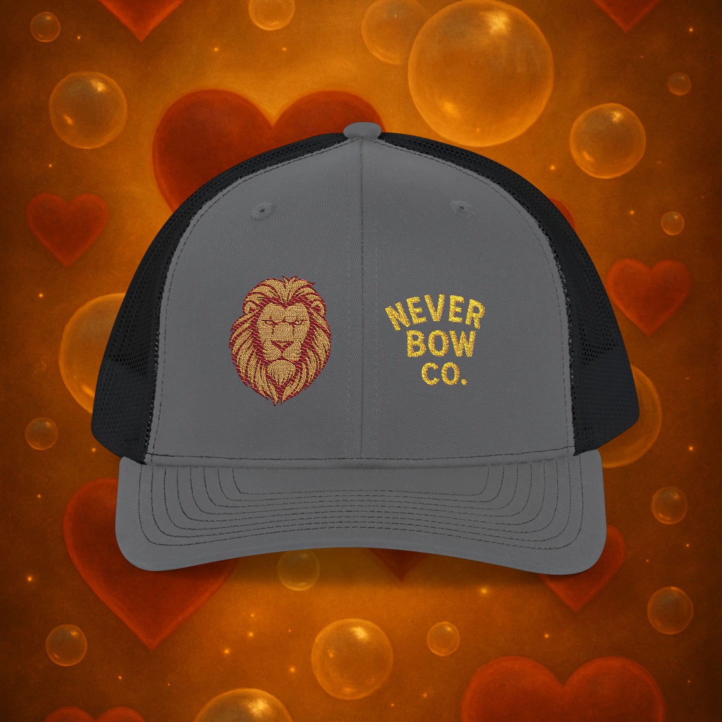 Never Bow Co. Embroidered Lion Hat – Defiance in Every Stitch. Carry the fire with the Never Bow Co. embroidered lion cap. Bold, unbreakable, stitched for warriors who won’t fold. Streetwear armor built for rebellion, defiance, and fearless truth-seekers.