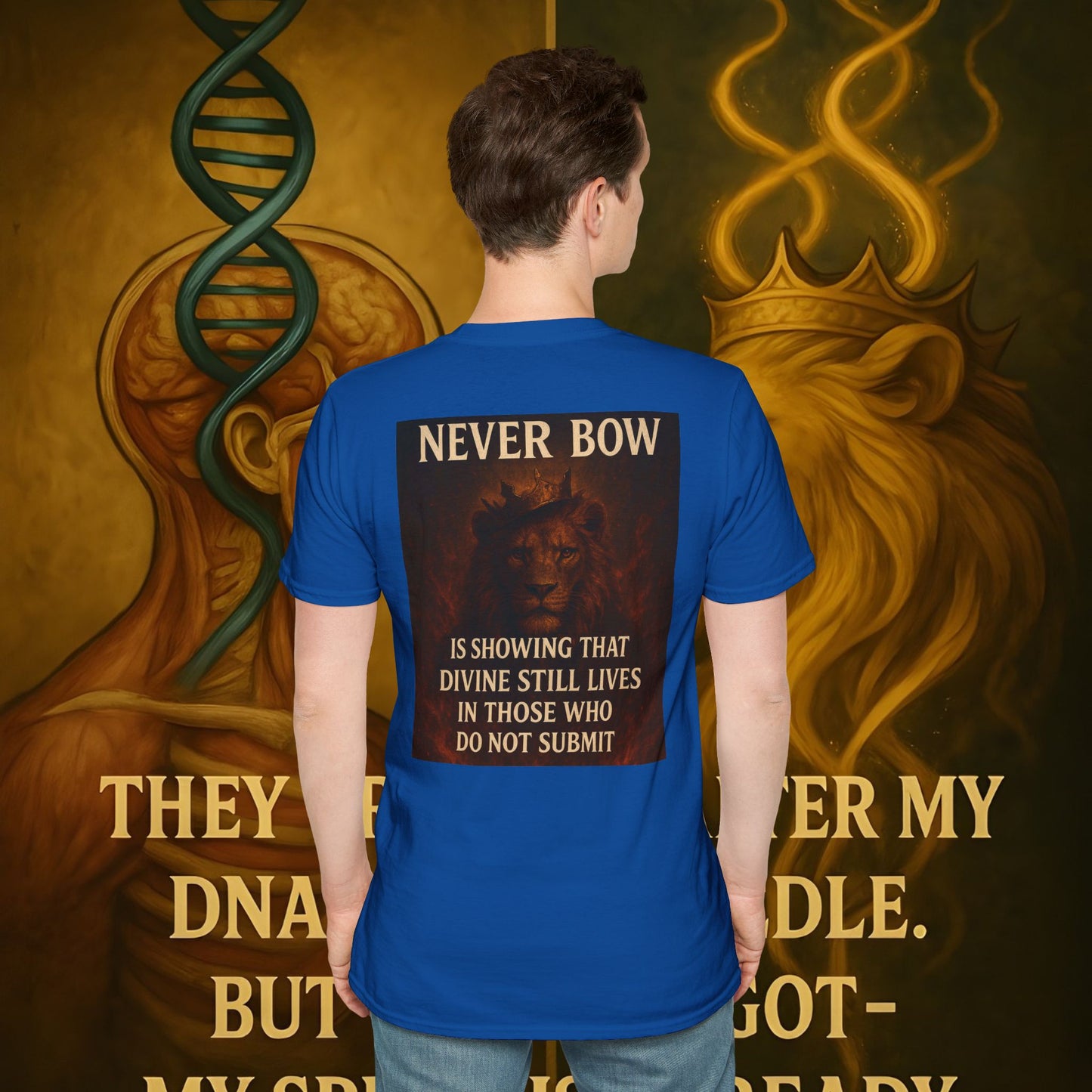 Never Bow Co “Divine Still Lives” | Bold Truth Streetwear. A fearless declaration: “Divine still lives in those who don’t submit.” Heavy cotton, lion-strength style. Built for warriors who resist control and wear their defiance as truth on the streets.