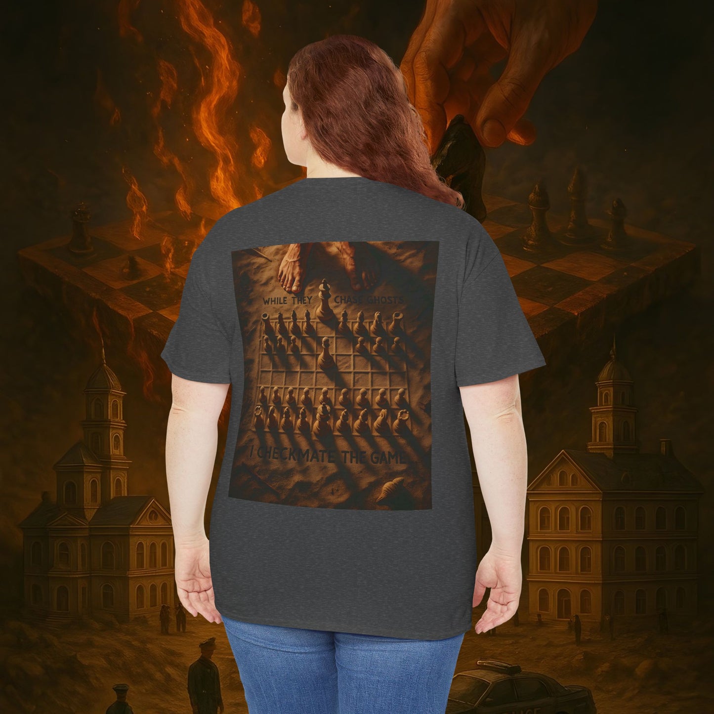 (Heavy Tee) Never Bow Co. Chess Series Tee – “The Game Is Over” | Statement tee featuring the iconic chessboard design — a symbol of battles fought and finished. Built for warriors who refuse to bow, it declares checkmate to the system with style.