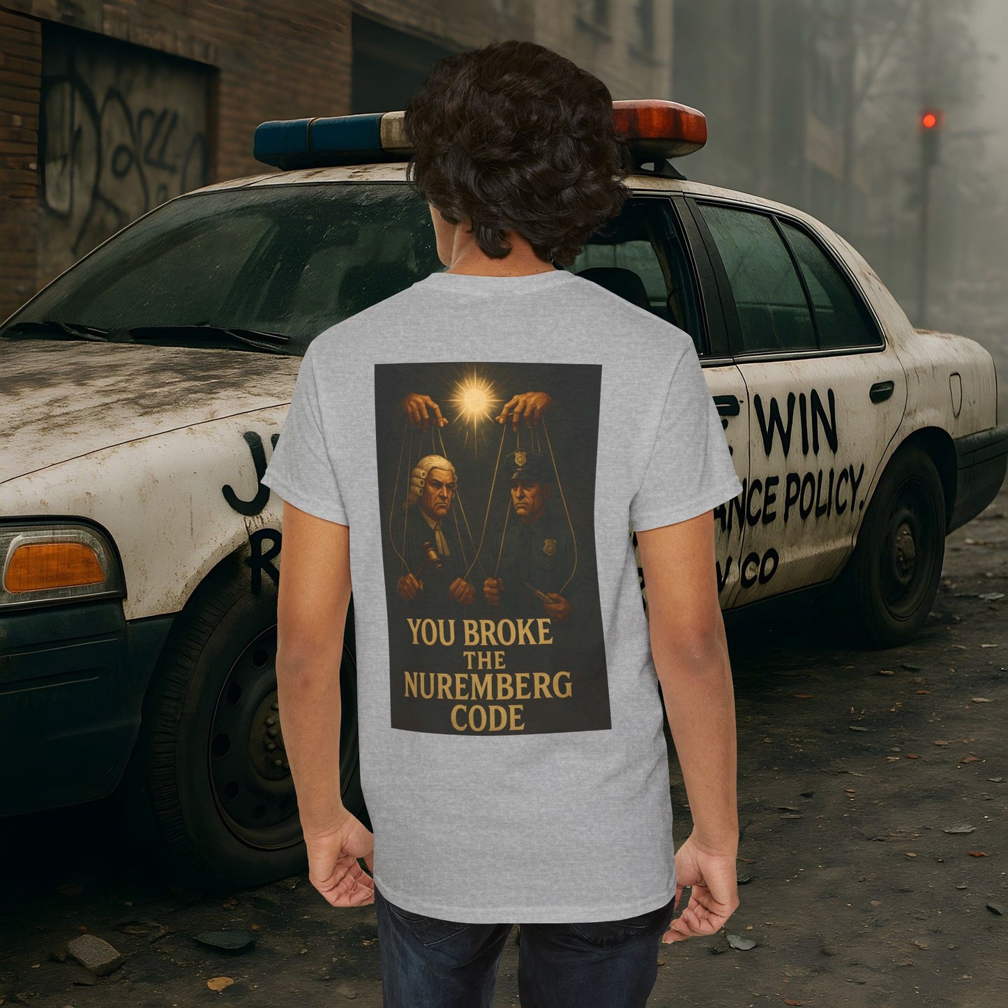 (Heavy Tee) Never Bow Co “You Broke Warrior’s Code” Defiance woven in cotton. Bold courtroom warrior’s graphic calling out broken codes. Built for strength, resistance, and truth-tellers who won’t fold. Wear the message, carry the fire, Never Bow.