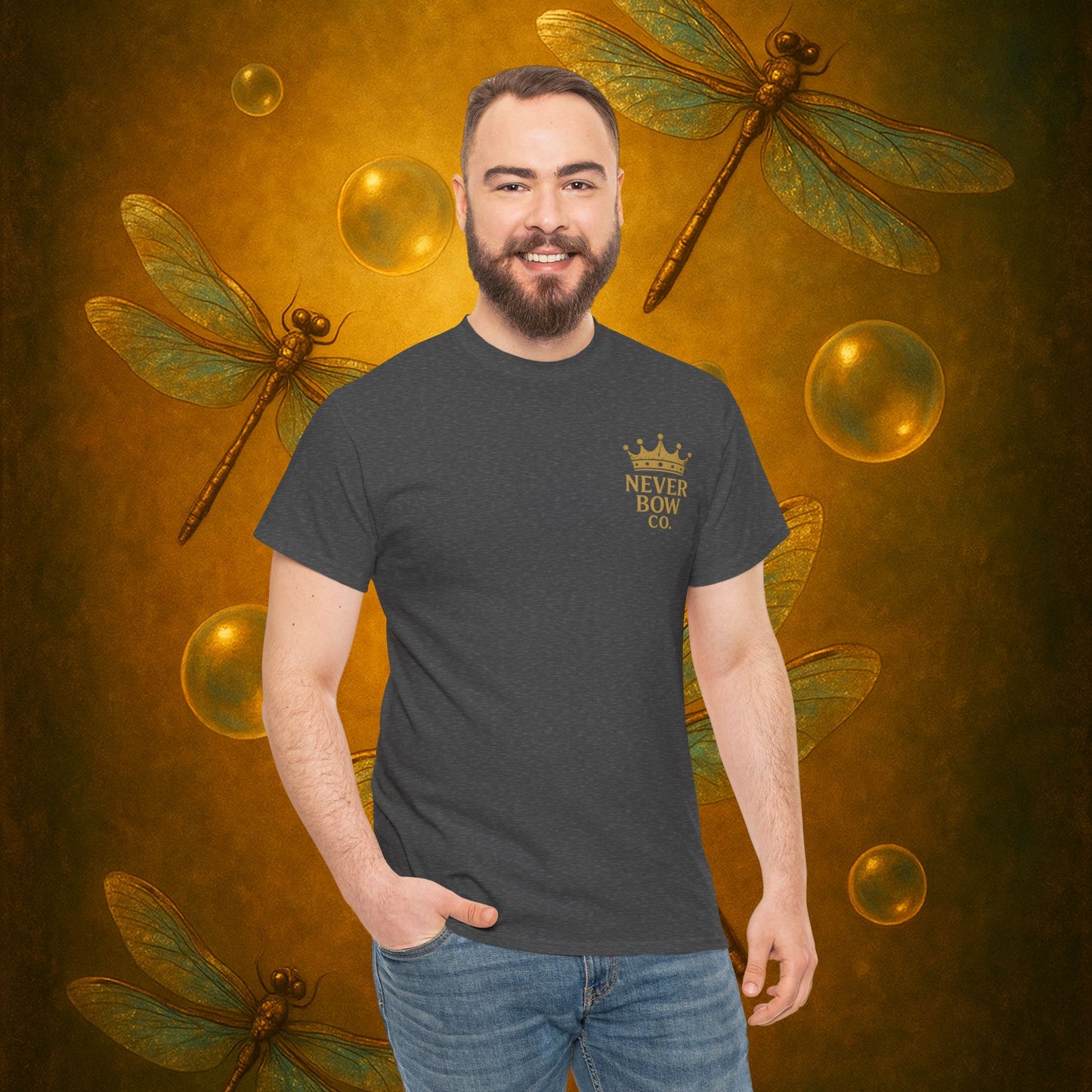 (Heavy Tee) Never Bow Co “I Want Peace, But I’m Not Afraid of War” Peace is the goal, but strength is the stance. This heavy cotton tee makes it clear: you won’t bow, fold, or run. Peaceful, fearless, and unbreakable.