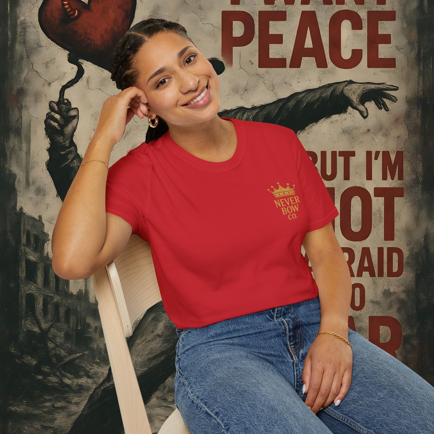 Never Bow Co. “Born to Rise” Rebellion Lion Tee | Rise above fear. The Rebellion Lion tee roars strength and defiance — crafted from lightweight cotton, built for rebels who lead, fight, and inspire. Streetwear for souls who refuse to bow.