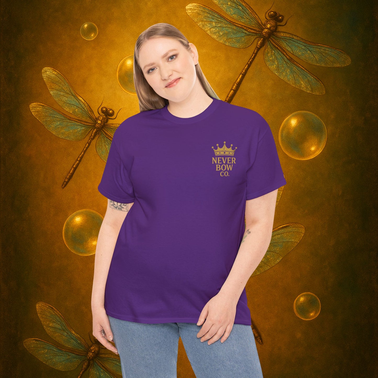 (Heavy Tee) Never Bow Co “I Want Peace, But I’m Not Afraid of War” Peace is the goal, but strength is the stance. This heavy cotton tee makes it clear: you won’t bow, fold, or run. Peaceful, fearless, and unbreakable.