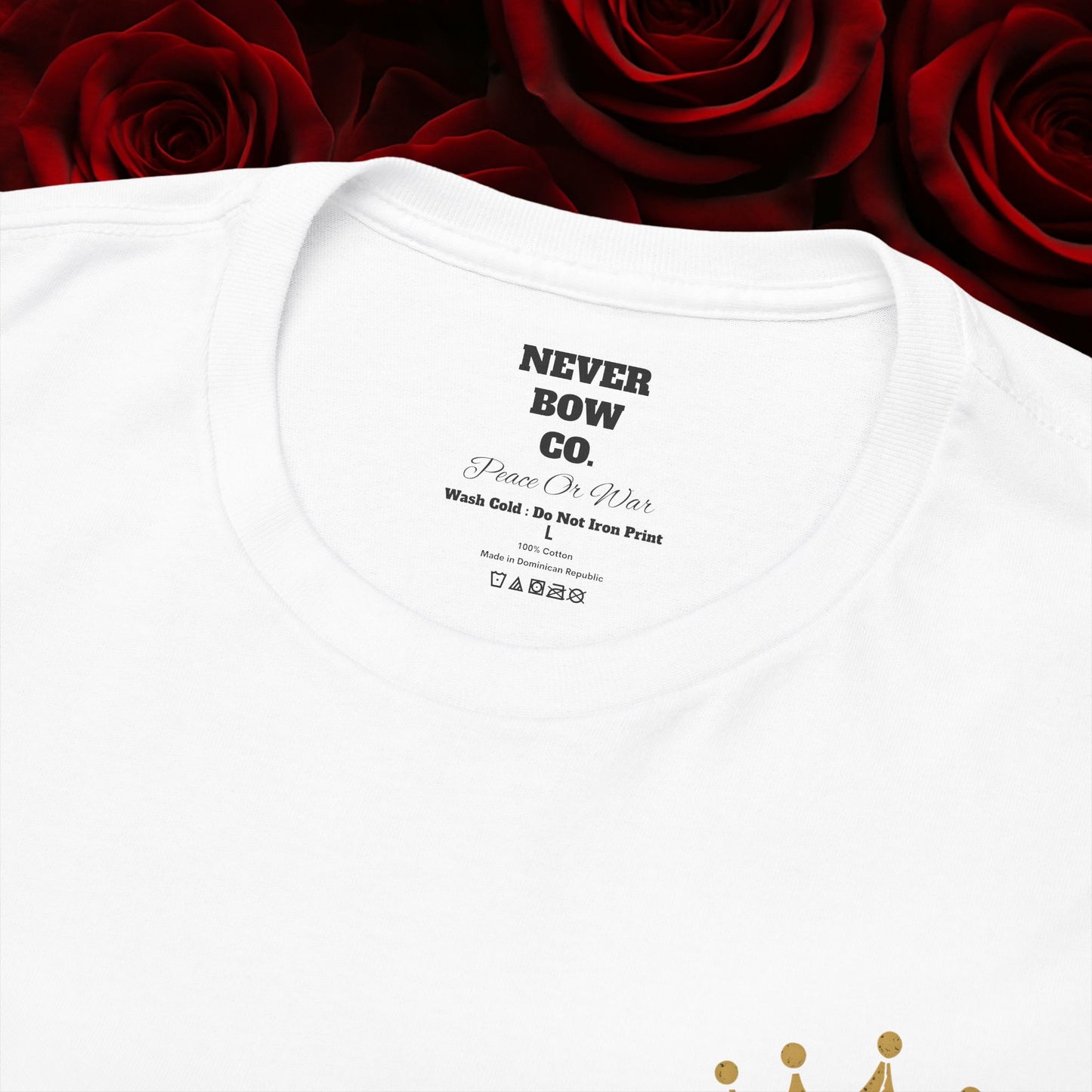 (Heavy Tee) Never Bow Co “I Want Peace, But I’m Not Afraid of War” Peace is the goal, but strength is the stance. This heavy cotton tee makes it clear: you won’t bow, fold, or run. Peaceful, fearless, and unbreakable.